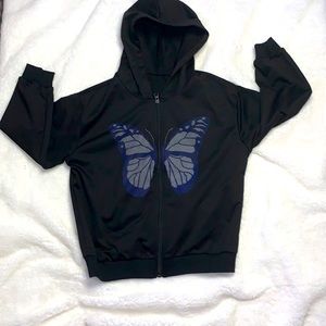 SHEIN black hooded sweatshirt with zipper